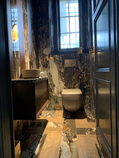 toilet with tile